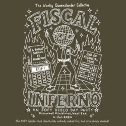 Wonky Tote - Fiscal Inferno EOFY 2026 (white print) Design